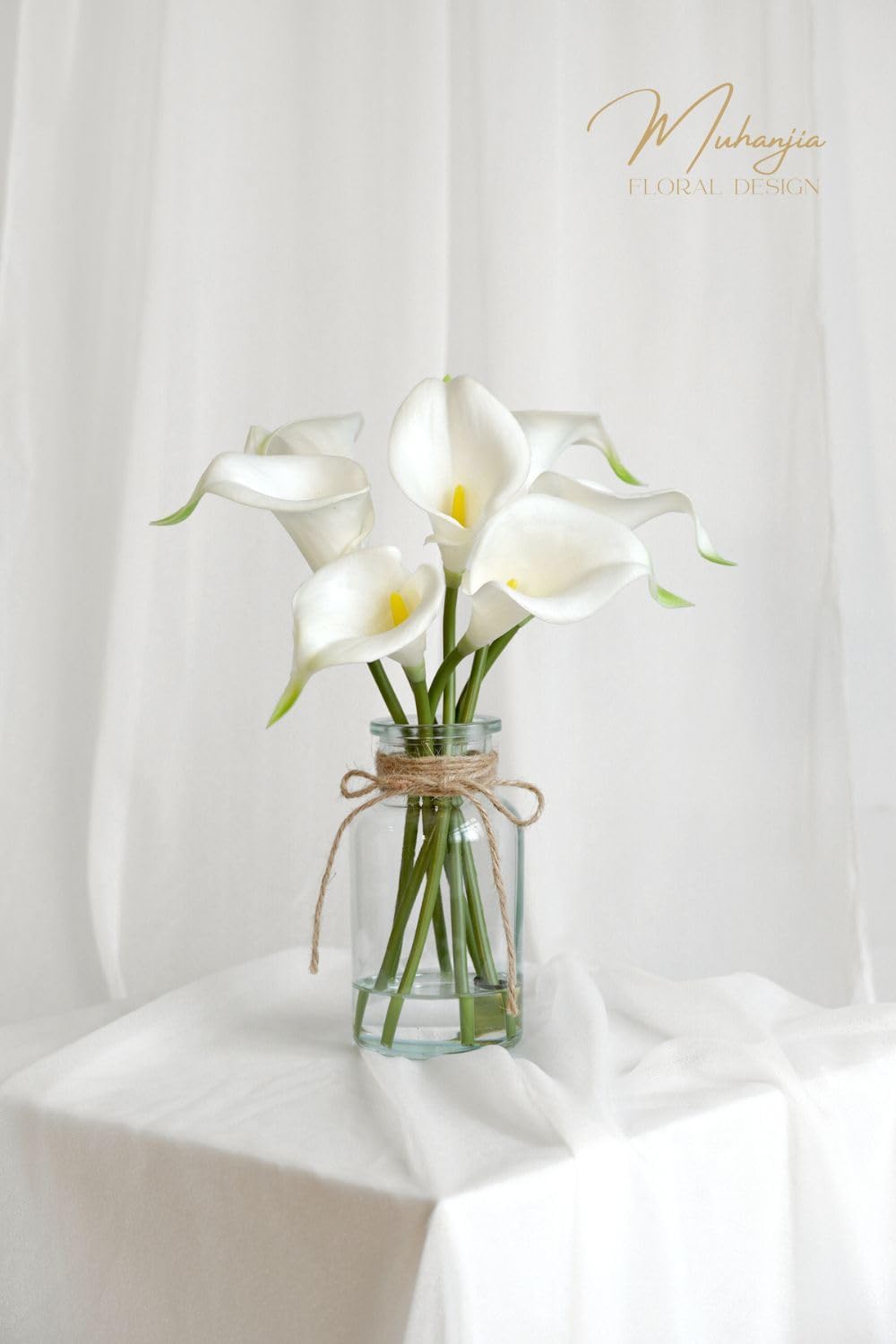 Artificial Eucalyptus Stems in Glass Vase with Faux Water,3Pcs Fake Plant with Double-Sided Green Leaves for Centerpiece(Double-Sided Green Eucalyptus)