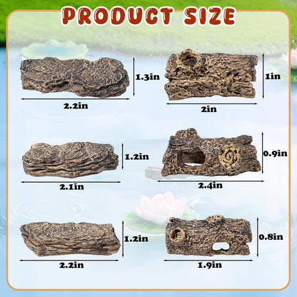 6 Pcs Diorama Rocks Artificial Tree Stump Miniature Stone for Diorama Supplies Micro Train Landscape Mini Garden Figurines Fish Tank Decor Cave Terrarium