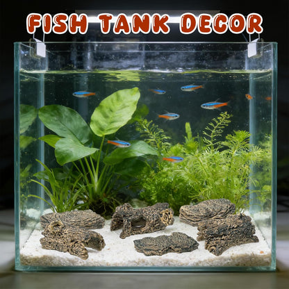 6 Pcs Diorama Rocks Artificial Tree Stump Miniature Stone for Diorama Supplies Micro Train Landscape Mini Garden Figurines Fish Tank Decor Cave Terrarium