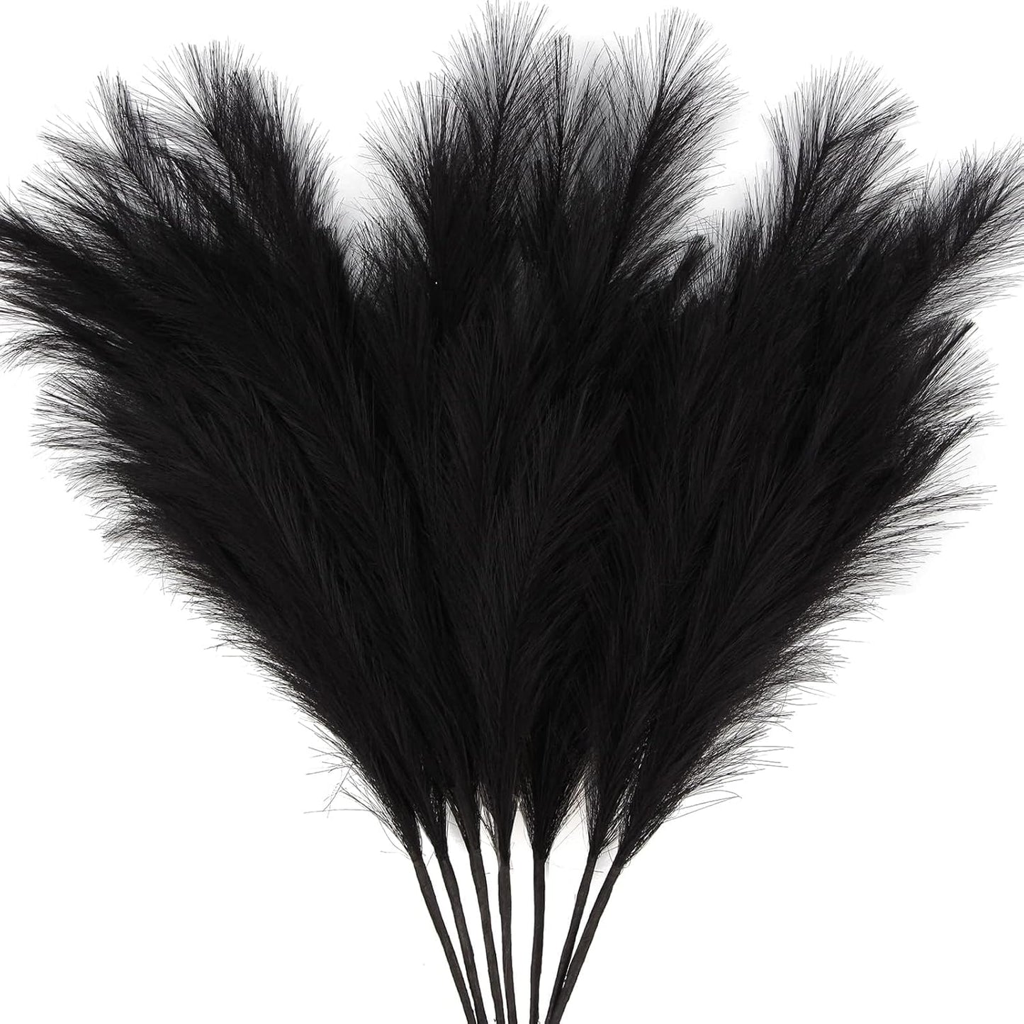 Faux Pampas Grass 17" 6-Pcs Handmade Branches (Beige Mixed) | Fluffy fake pompas grass boho decor for vase filler. Perfect for modern home room aesthetic and wedding decorations.