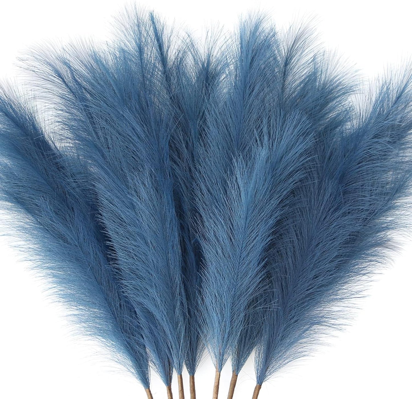 Faux Pampas Grass 17" 6-Pcs Handmade Branches (Beige Mixed) | Fluffy fake pompas grass boho decor for vase filler. Perfect for modern home room aesthetic and wedding decorations.