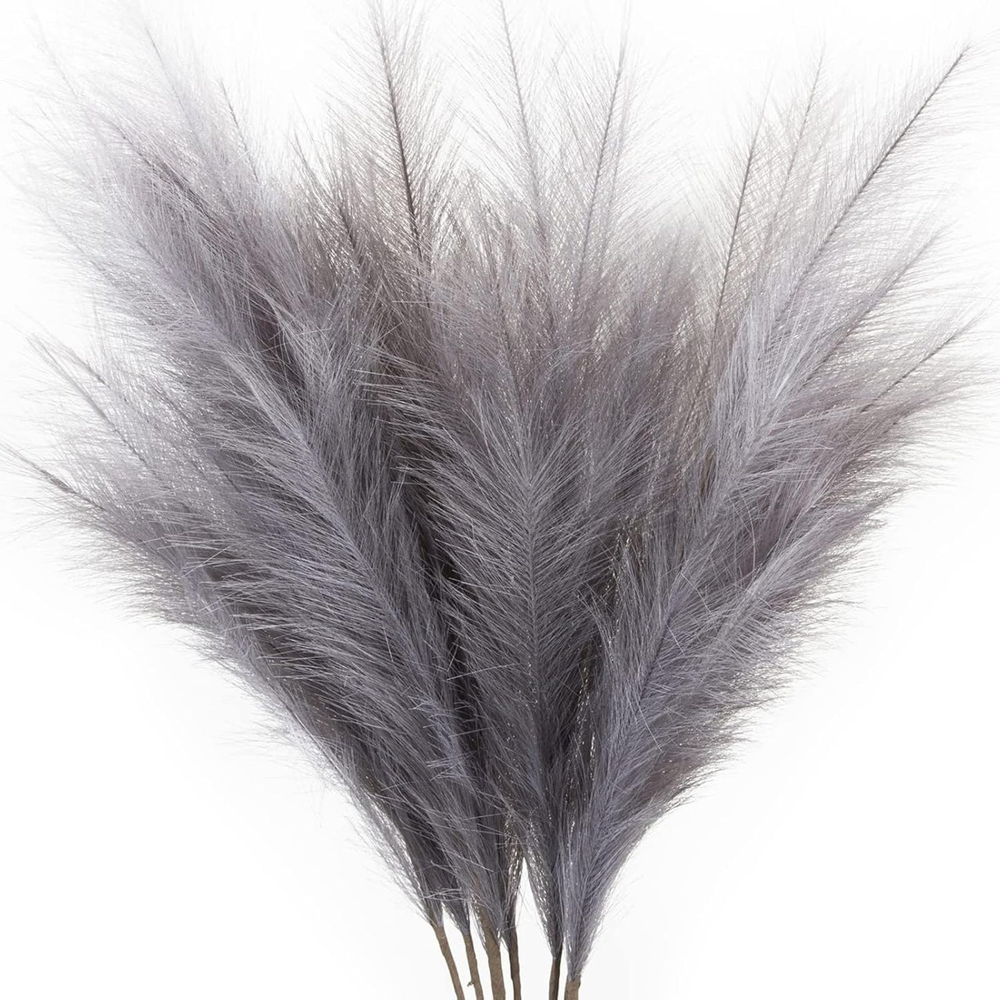Faux Pampas Grass 17" 6-Pcs Handmade Branches (Beige Mixed) | Fluffy fake pompas grass boho decor for vase filler. Perfect for modern home room aesthetic and wedding decorations.