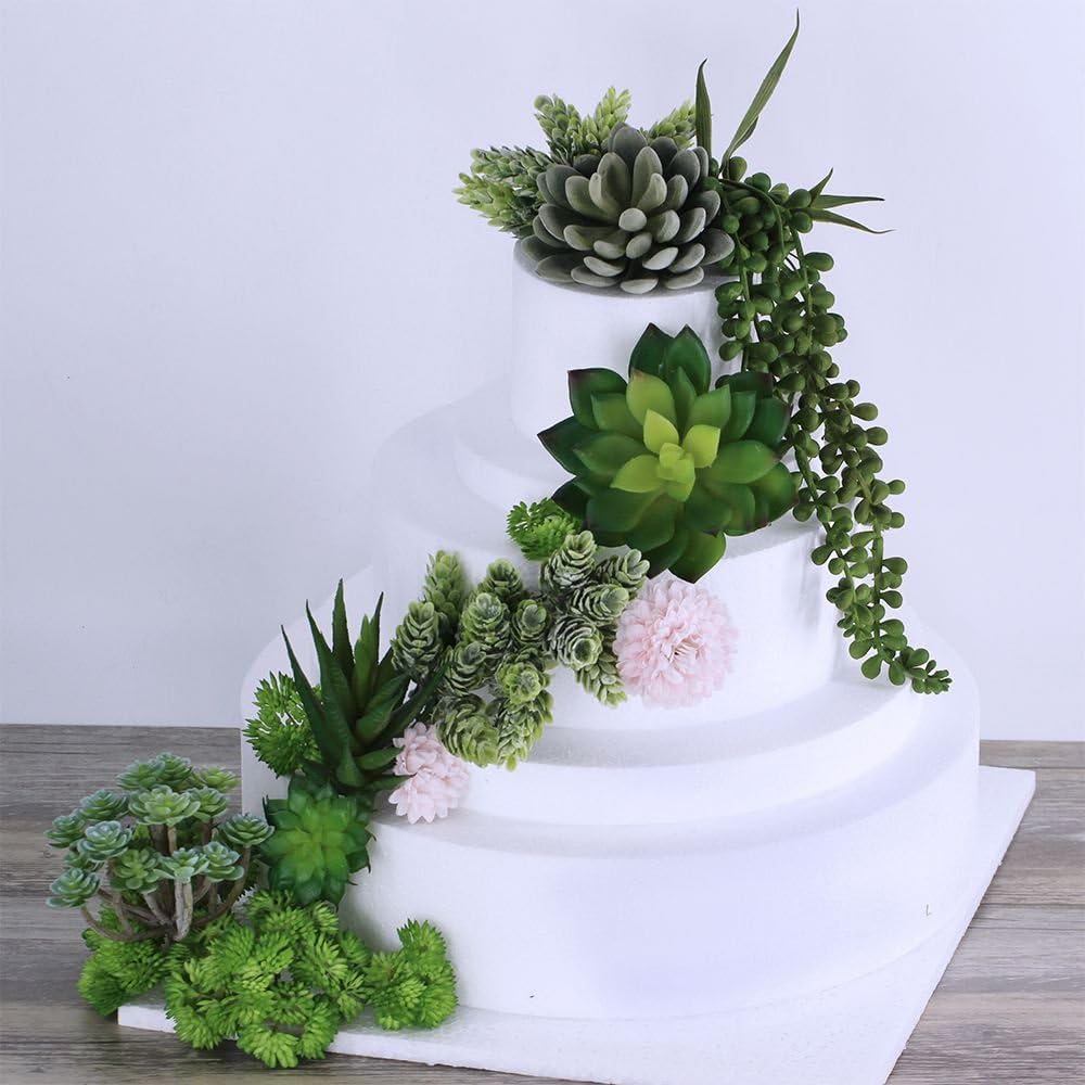 6 Pcs Unpotted Fake Succulents Assorted Faux Succulent in Different Green Artificial Hanging Succulents Textured Faux Succulent Pick Hanging String of Pearls Plant for Wedding Centerpieces