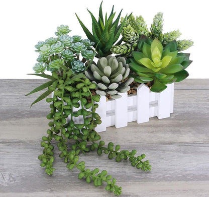 6 Pcs Unpotted Fake Succulents Assorted Faux Succulent in Different Green Artificial Hanging Succulents Textured Faux Succulent Pick Hanging String of Pearls Plant for Wedding Centerpieces