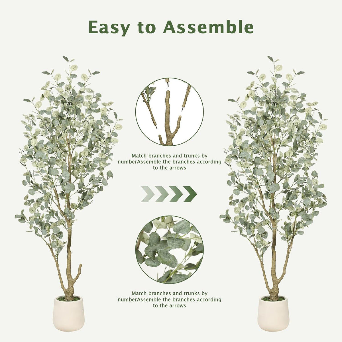 6FT Faux Eucalyptus Tree with White Exquisite Planter