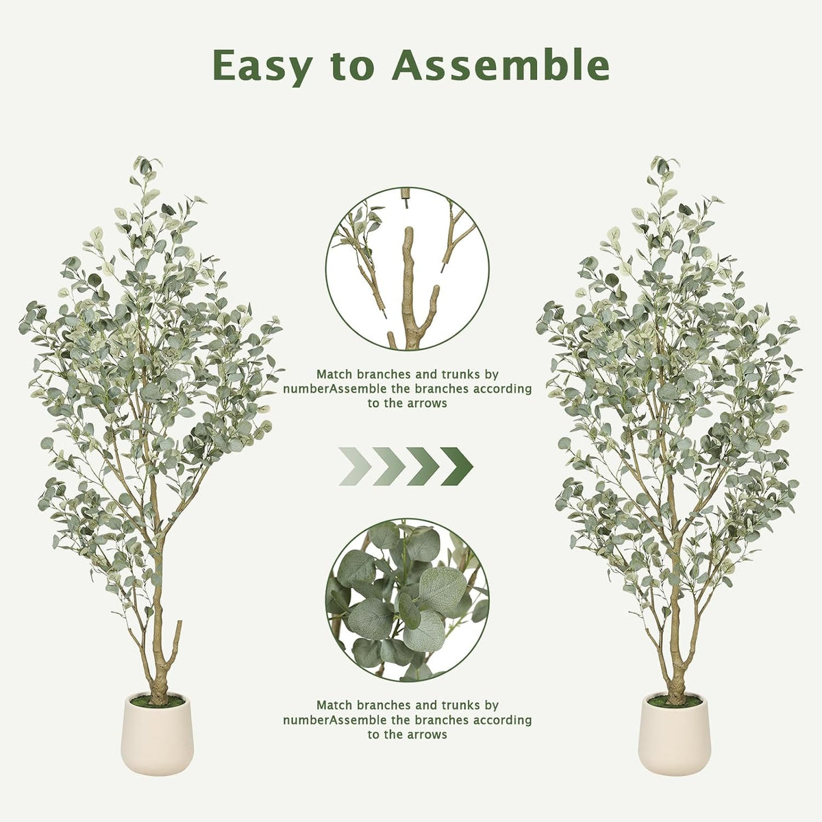 6FT Faux Eucalyptus Tree with White Exquisite Planter