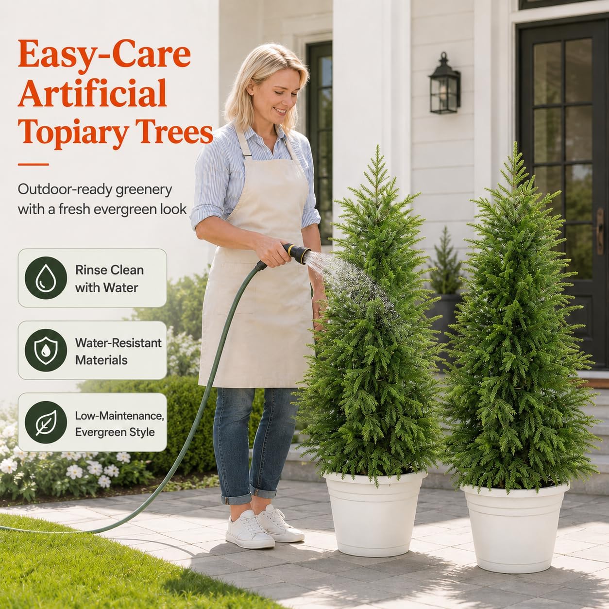 4FT Lighted Artificial Norfolk Pine Tree Outdoor with Lights｜Artificial Topiary Outdoor Tree｜Realistic PE Artificial Outdoor Plants｜Artificial Norfolk Faux Plants Potted UV Resistant