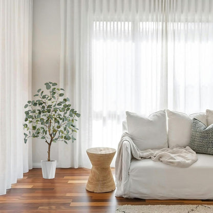 Artificial Eucalyptus Tree 8ft Fake Plant with Woven Basket | 96” Silk Leaves Faux Plant, Large Artificial Eucalyptus Trees for Home Office Livingroom Floor Decor Indoor Outdoor