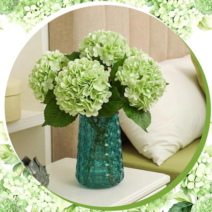 12 Pcs Hydrangea Artificial Flowers 20" Realistic Touch Faux Hydrangea Latex Flower Fake Hydrangeas with Stems for Vase Home Party Outdoor Wedding Centerpiece Bouquet(Orange)