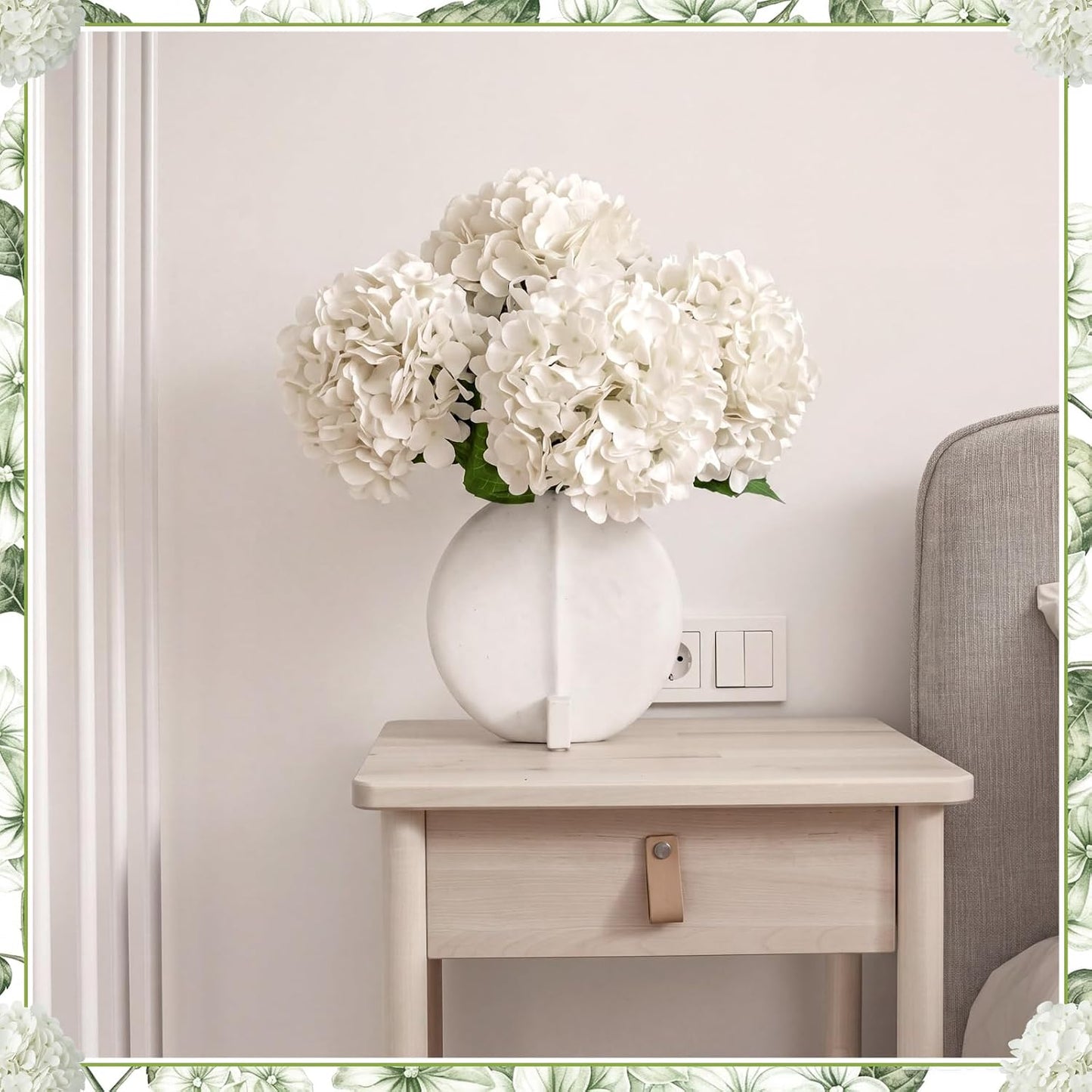 12 Pcs Hydrangea Artificial Flowers 20" Realistic Touch Faux Hydrangea Latex Flower Fake Hydrangeas with Stems for Vase Home Party Outdoor Wedding Centerpiece Bouquet(Orange)