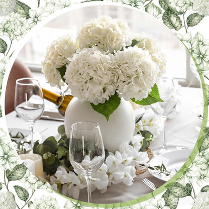 12 Pcs Hydrangea Artificial Flowers 20" Realistic Touch Faux Hydrangea Latex Flower Fake Hydrangeas with Stems for Vase Home Party Outdoor Wedding Centerpiece Bouquet(Orange)