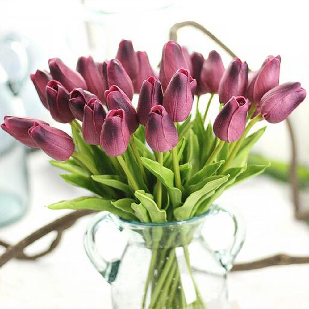 30 pcs Real-Touch Artificial Tulip Flowers Home Wedding Party Decor