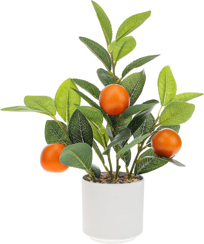 Artificial Yellow Lemons Plants Potted 14.5" Table Centerpiece