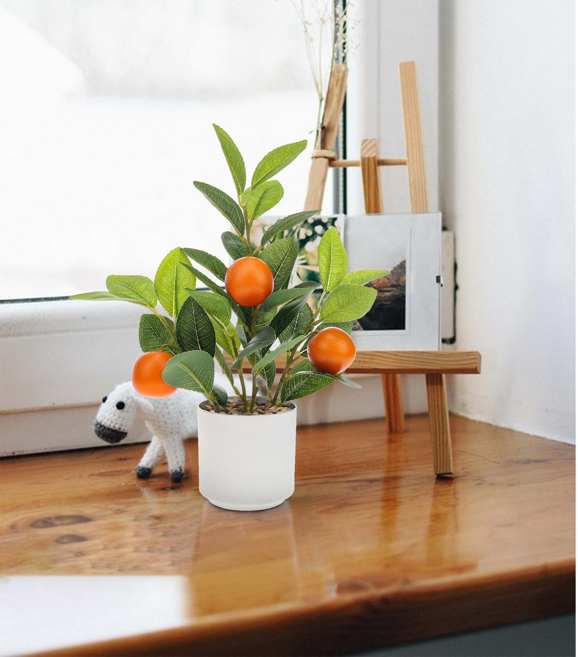 Artificial Yellow Lemons Plants Potted 14.5" Table Centerpiece