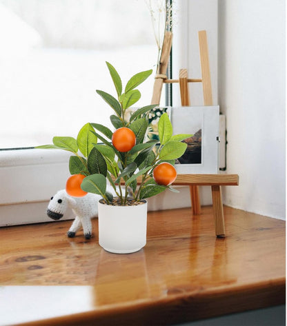Artificial Yellow Lemons Plants Potted 14.5" Table Centerpiece
