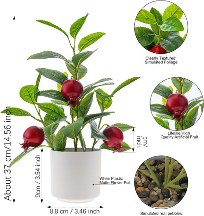 Artificial Yellow Lemons Plants Potted 14.5" Table Centerpiece