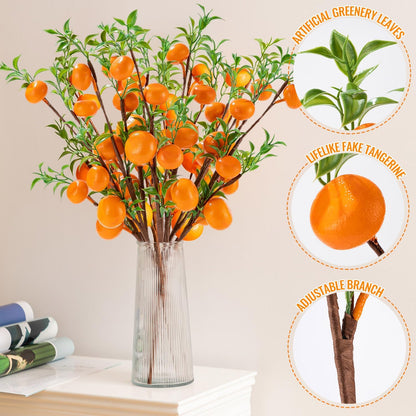 4Pcs 31.5 Inch Artificial Pomegranate Branches, Fake Fruit Branch