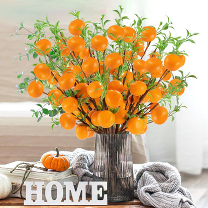 4Pcs 31.5 Inch Artificial Pomegranate Branches, Fake Fruit Branch