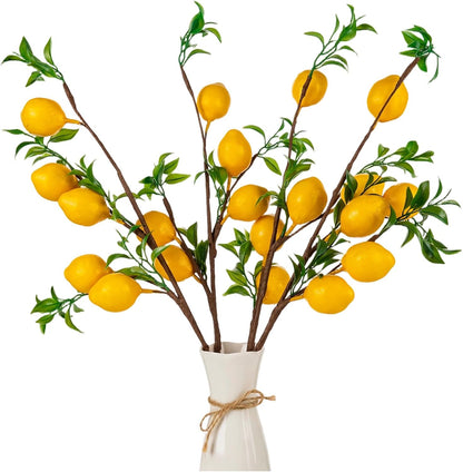 4Pcs 31.5 Inch Artificial Pomegranate Branches, Fake Fruit Branch