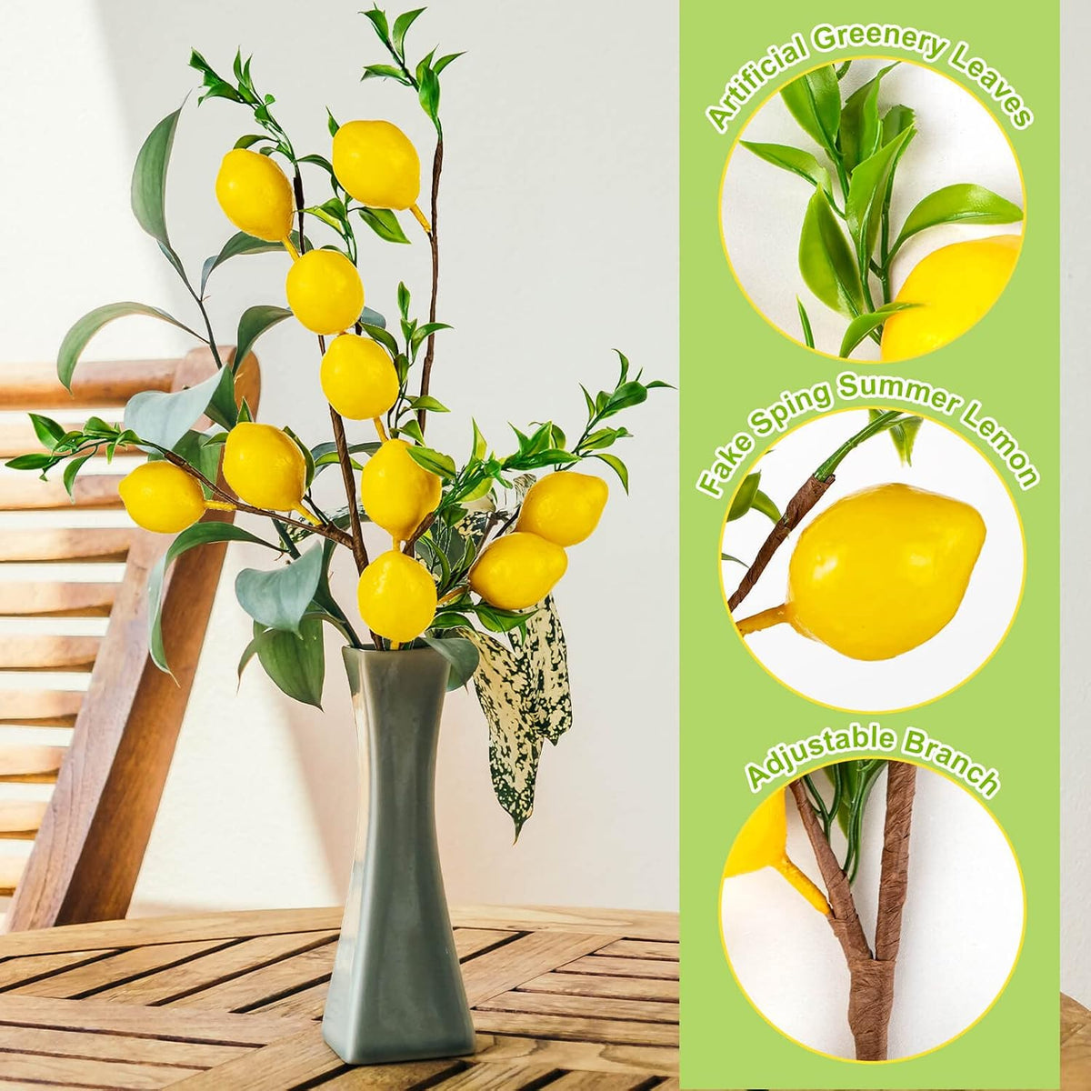4Pcs 31.5 Inch Artificial Pomegranate Branches, Fake Fruit Branch