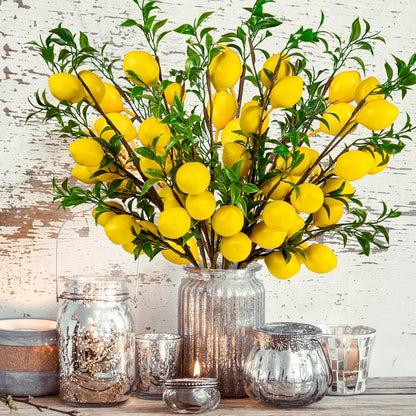 4Pcs 31.5 Inch Artificial Pomegranate Branches, Fake Fruit Branch