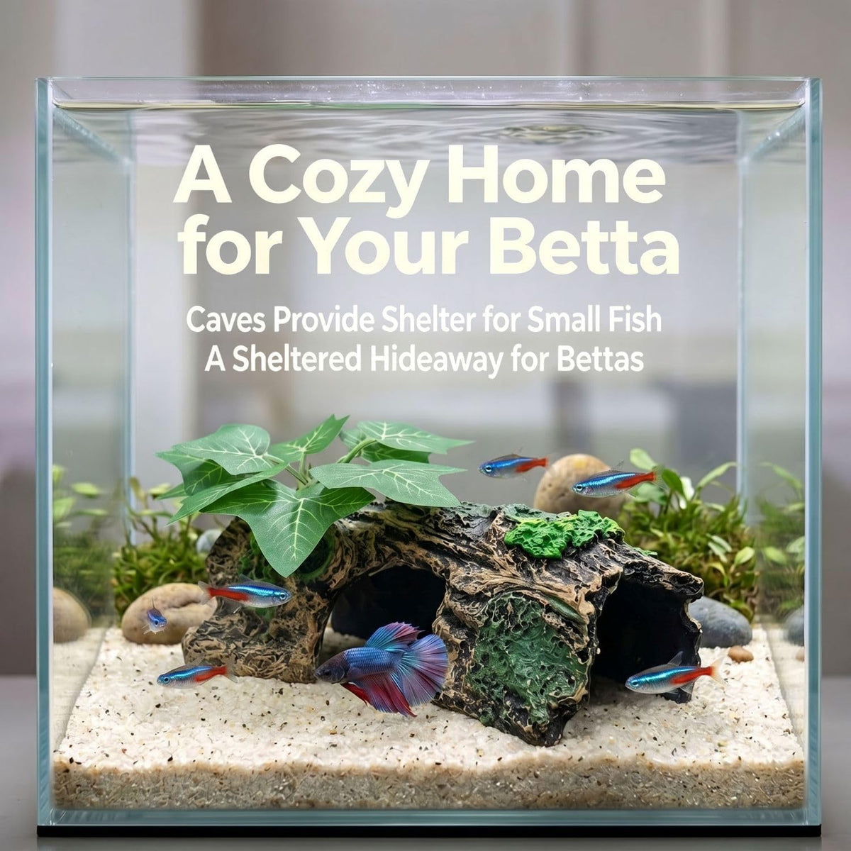 Aquarium Decor, Betta Fish Tank Accessories, Reptile Hide