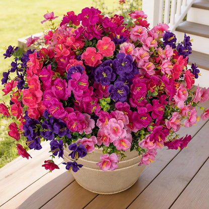 16 Bundles Realistic Artificial Camellia Flowers for Outdoor, UV Resistant Faux Lifelike Fake Flowers for Home Decor, Wedding, Centerpiece（Purple/Magenta/Rose Red/Pink）