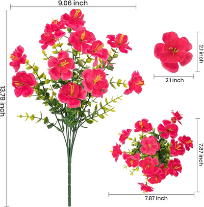 16 Bundles Realistic Artificial Camellia Flowers for Outdoor, UV Resistant Faux Lifelike Fake Flowers for Home Decor, Wedding, Centerpiece（Purple/Magenta/Rose Red/Pink）