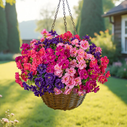 16 Bundles Realistic Artificial Camellia Flowers for Outdoor, UV Resistant Faux Lifelike Fake Flowers for Home Decor, Wedding, Centerpiece（Purple/Magenta/Rose Red/Pink）