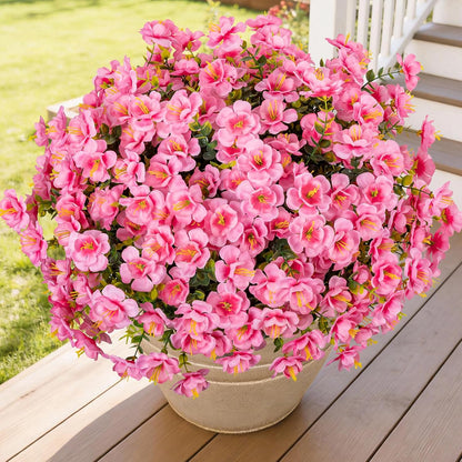 16 Bundles Realistic Artificial Camellia Flowers for Outdoor, UV Resistant Faux Lifelike Fake Flowers for Home Decor, Wedding, Centerpiece（Purple/Magenta/Rose Red/Pink）