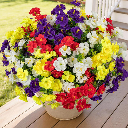 16 Bundles Realistic Artificial Camellia Flowers for Outdoor, UV Resistant Faux Lifelike Fake Flowers for Home Decor, Wedding, Centerpiece（Purple/Magenta/Rose Red/Pink）