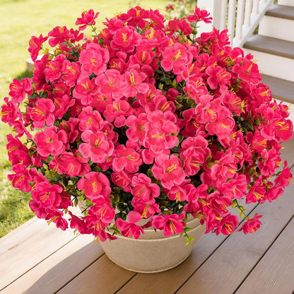 16 Bundles Realistic Artificial Camellia Flowers for Outdoor, UV Resistant Faux Lifelike Fake Flowers for Home Decor, Wedding, Centerpiece（Purple/Magenta/Rose Red/Pink）