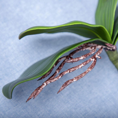 Orchid Leaves Artificial Phalaenopsis Stems Leaf Real Touch 8" 2pcs