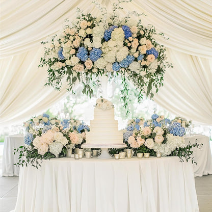 10PCS Hydrangea Artificial Flowers, Faux White Flowers for Wedding Centerpieces, DIY Bouquets, Bridal Shower, Floral Decor Home Decoration with Stems (VASE NOT Included)