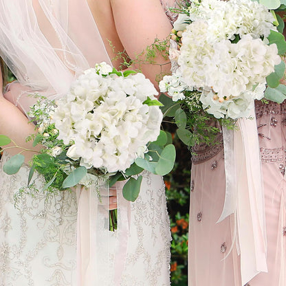 10PCS Hydrangea Artificial Flowers, Faux White Flowers for Wedding Centerpieces, DIY Bouquets, Bridal Shower, Floral Decor Home Decoration with Stems (VASE NOT Included)