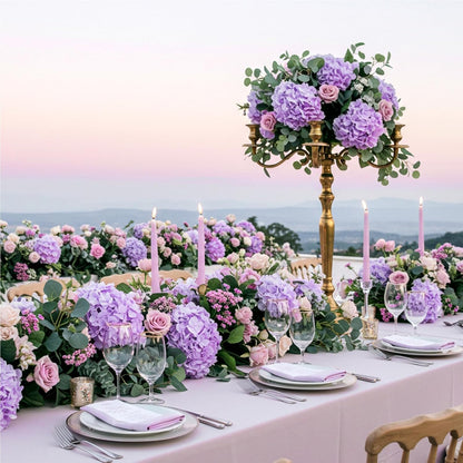 10PCS Hydrangea Artificial Flowers, Faux White Flowers for Wedding Centerpieces, DIY Bouquets, Bridal Shower, Floral Decor Home Decoration with Stems (VASE NOT Included)