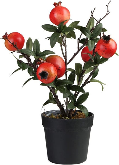 Simulated Grass Artificial Kumquat/Pomegranate Tree Plant Small Fake Plants Potted for Home Tabletop Office Farmhouse Kitchen Indoor Outdoor Decor Simulated Straw(B)