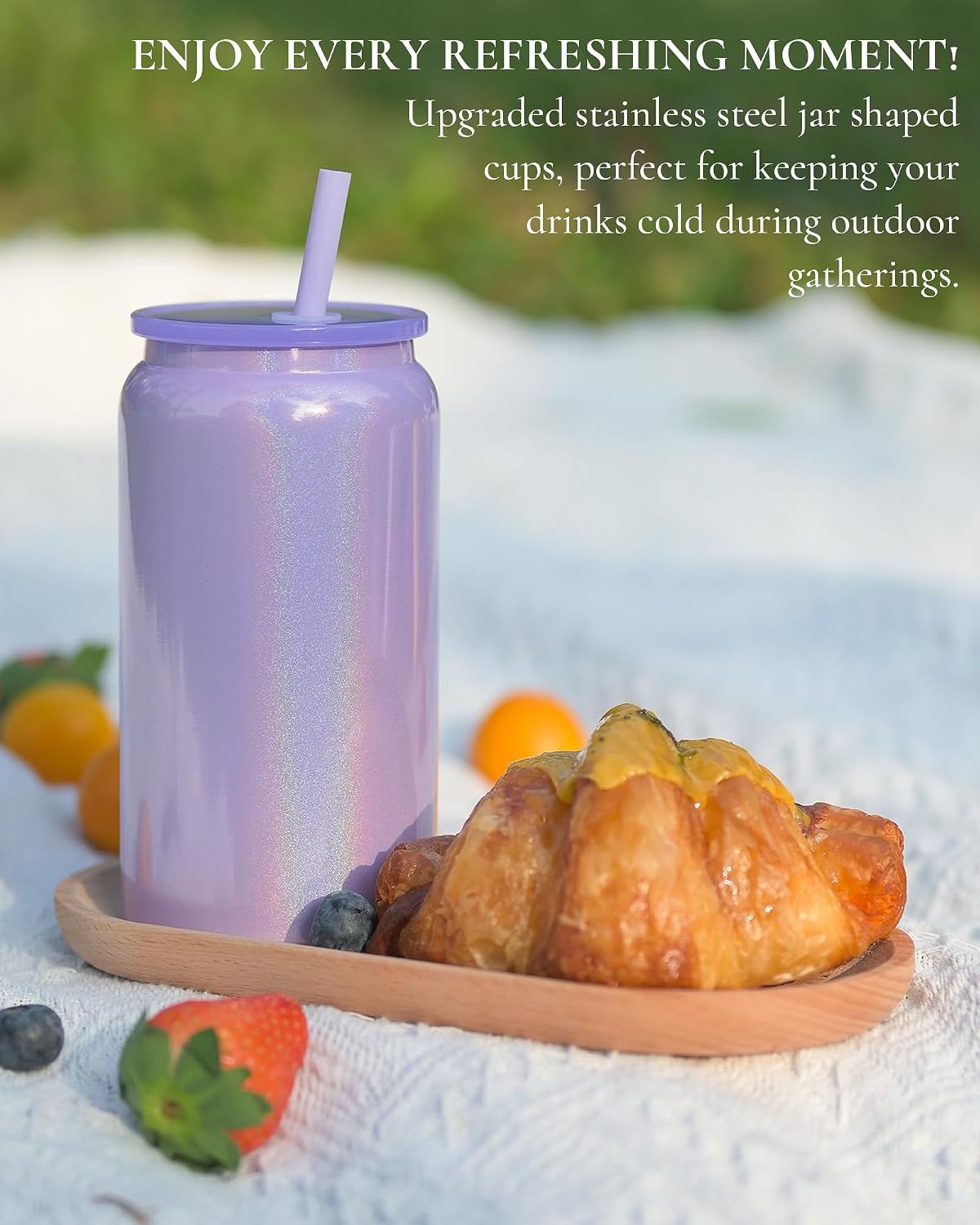 6 Pack 16 oz Sublimatable Tumbler, Insulated Tumbler with Straw