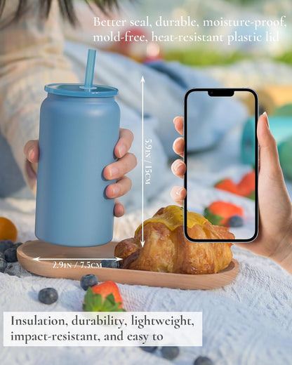 6 Pack 16 oz Sublimatable Tumbler, Insulated Tumbler with Straw