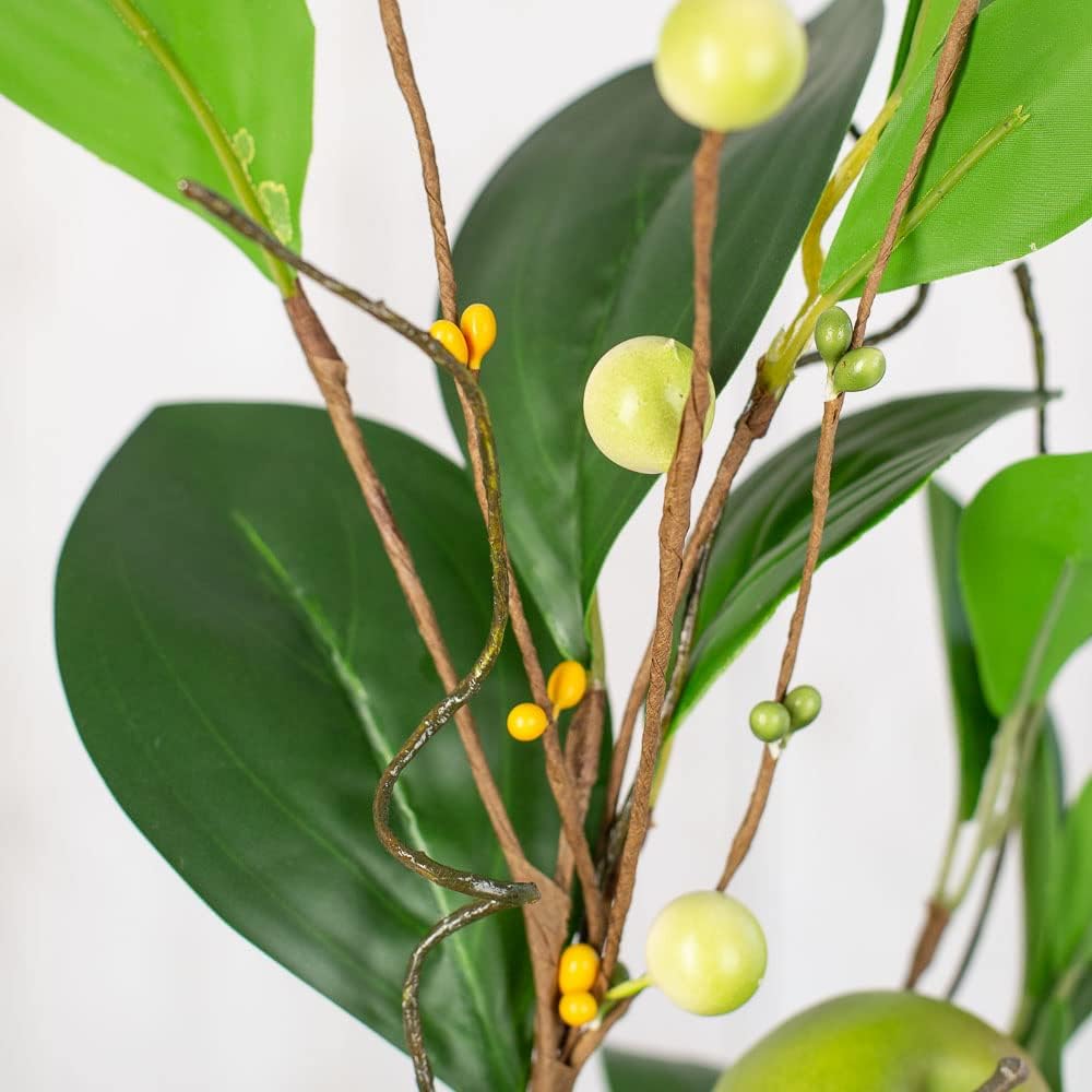 Artificial Green Apple Stem - Granny Smith Apple Tree Branch for Summer Flower Arrangements and Faux Fruit Displays (35 Inches Long)