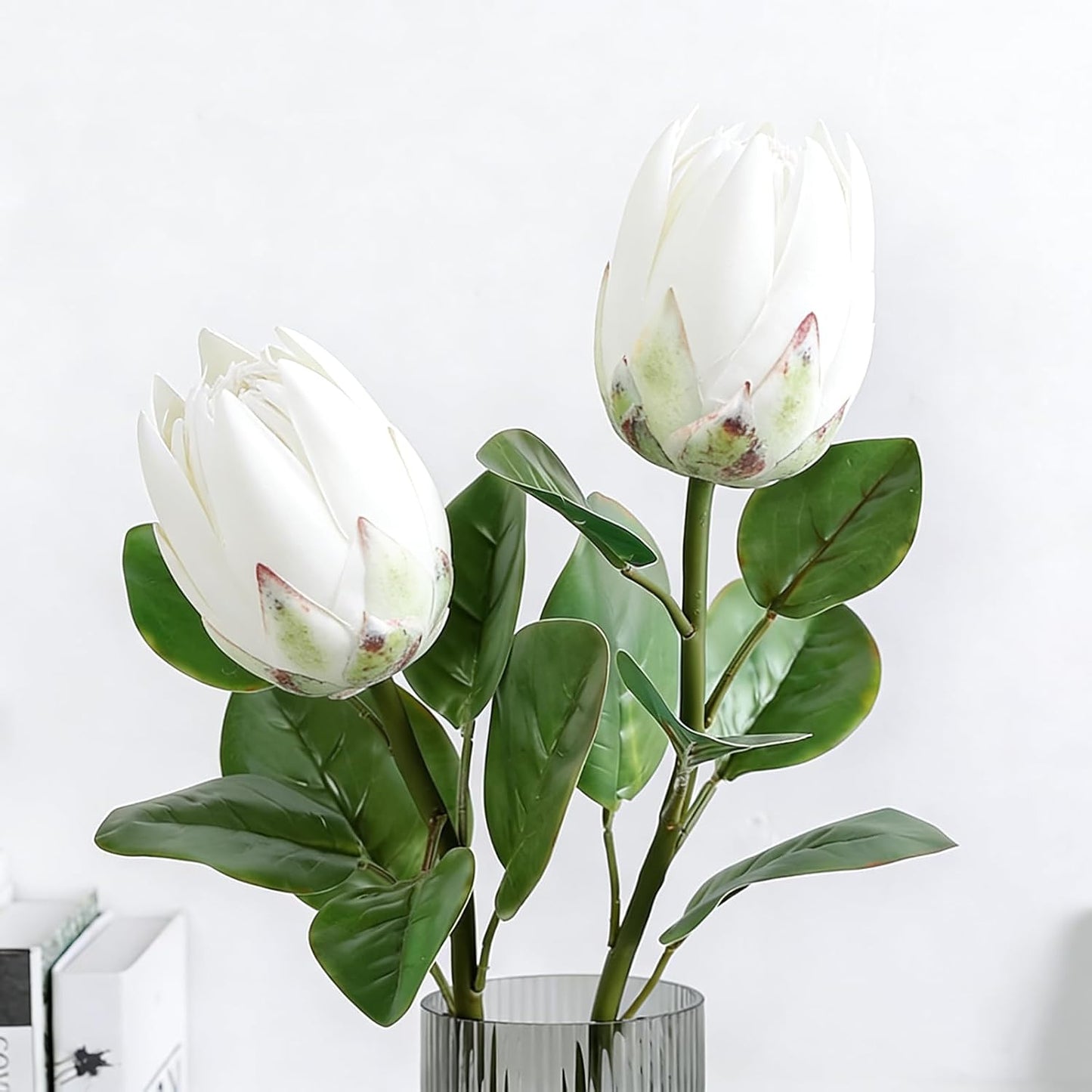 2pcs Artificial King Protea Flowers 25" Fake Tropical Pink Protea Cynaroides for Vase Bouquets Floral Arrangement Home Office Wedding Decoration.(Pink)