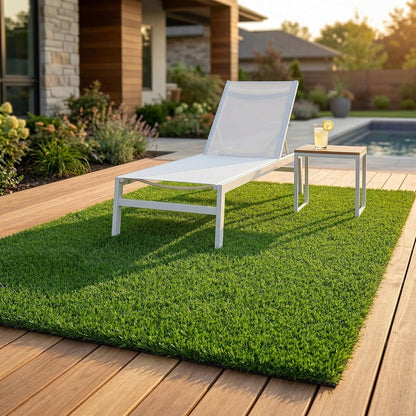 Green Artificial Grass Rug Grass Carpet Rug 3.2' x 6.5', Realistic Fake Grass Deluxe Turf Synthetic Turf Thick Lawn Pet Turf -Perfect for Indoor/Outdoor