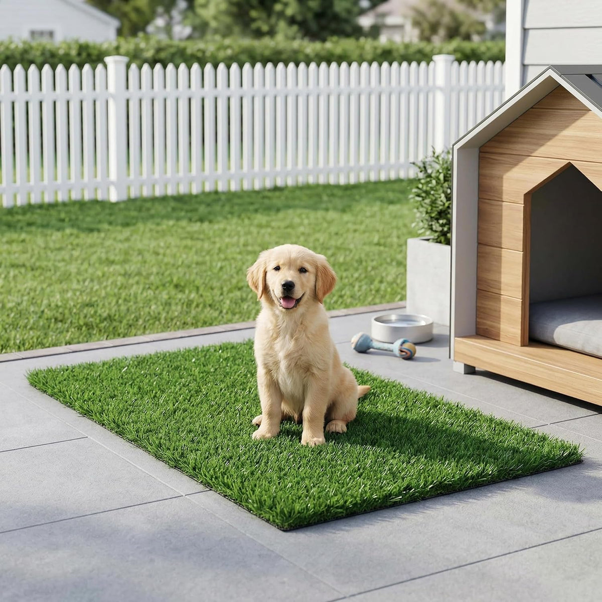 Green Artificial Grass Rug Grass Carpet Rug 3.2' x 6.5', Realistic Fake Grass Deluxe Turf Synthetic Turf Thick Lawn Pet Turf -Perfect for Indoor/Outdoor