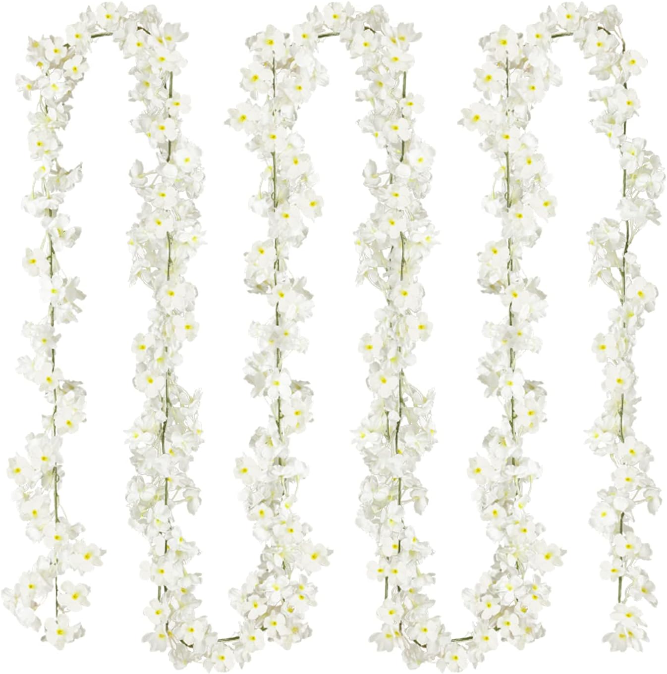 Cherry Blossom Garland Artificial Cherry Flower Vines 2 Pack Hanging Silk Flowers Garland for Home Wedding Garden Party Arch Office Decor (Pink)