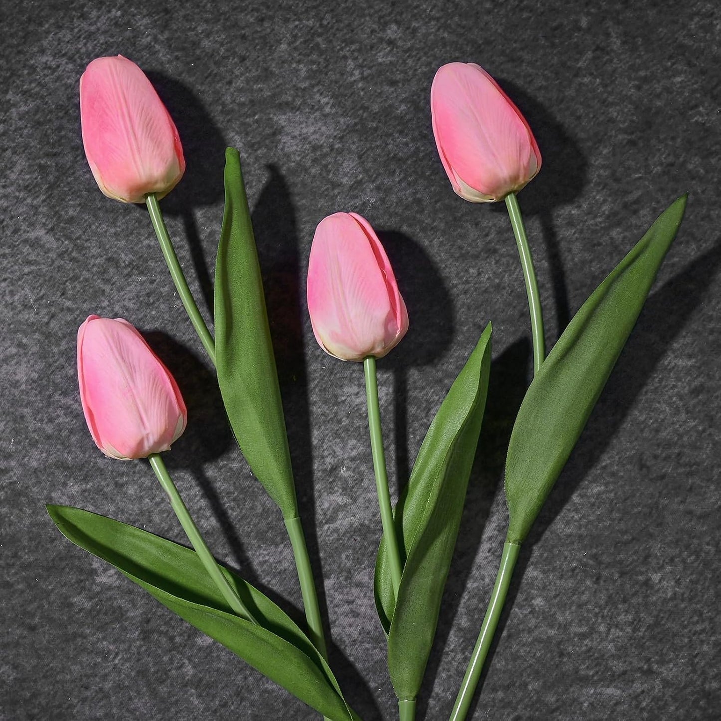 12-Pack White Tulips Artificial Flowers, Real Touch Latex Faux Tulips with Large Full Buds, Lifelike Vibrant Fake Tulips Bouquet for Spring Wedding Home Décor, Table & Party Centerpiece