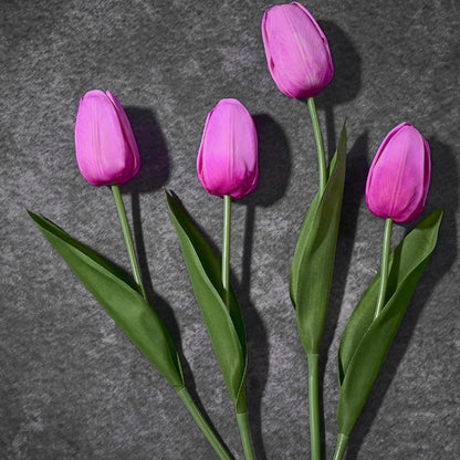 12-Pack White Tulips Artificial Flowers, Real Touch Latex Faux Tulips with Large Full Buds, Lifelike Vibrant Fake Tulips Bouquet for Spring Wedding Home Décor, Table & Party Centerpiece