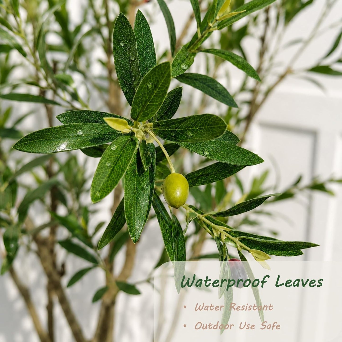 Faux Olive Tree 6ft，Olive Trees Artificial Indoor with Natural Wood Trunk and Realistic Leaves and Fruits. 6 Feet(72in) Fake Olive Tree for Home House Office Décor.
