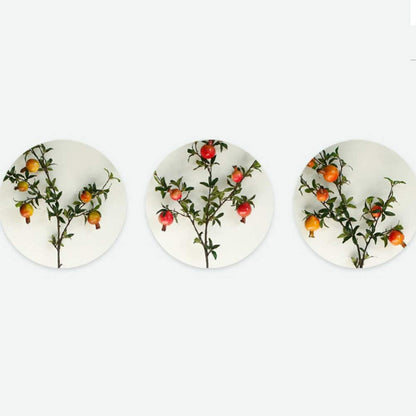 Artificial Pomegranate Tree Lifelike Pomegranate Branches Holly Berries Stems Picks for Home Dorm Office Decor (Orange)