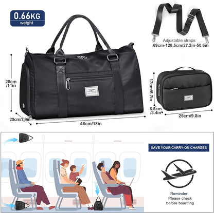Womens Gym Tote Duffle Bag with Wet Pocket & Shoe Compartment, Sports Duffel Overnight Weekender Hospital Workout Carry on Bag for Girls, Ideal for Travel, Swimming, Dance, Ballet Beige