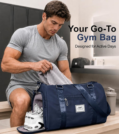 Womens Gym Tote Duffle Bag with Wet Pocket & Shoe Compartment, Sports Duffel Overnight Weekender Hospital Workout Carry on Bag for Girls, Ideal for Travel, Swimming, Dance, Ballet Beige